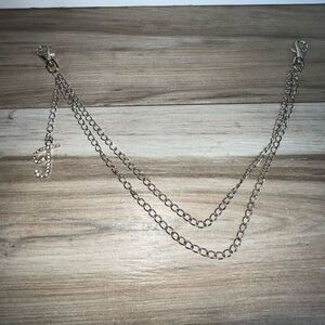 Initial Biker Wallet Chain/ Purse Chain Silver Tone Rhinestone Classic Bikercore